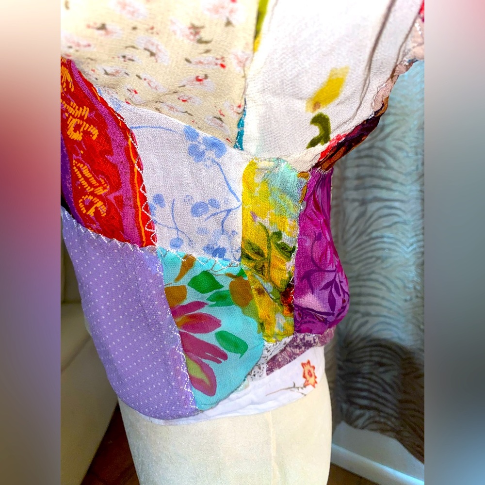 Patchwork Cropped Jacket - Picture 3 of 4